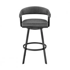 Chelsea 38 in. Vintage Gray Metal Bar Stool with Faux Leather Seat by Armen Living 13 Chelsea 38 in. Vintage Gray Metal Bar Stool with Faux Leather Seat by Armen Living -Armen Living Online Shop matte black armen living bar stools lccsbambvg30 c3 1000