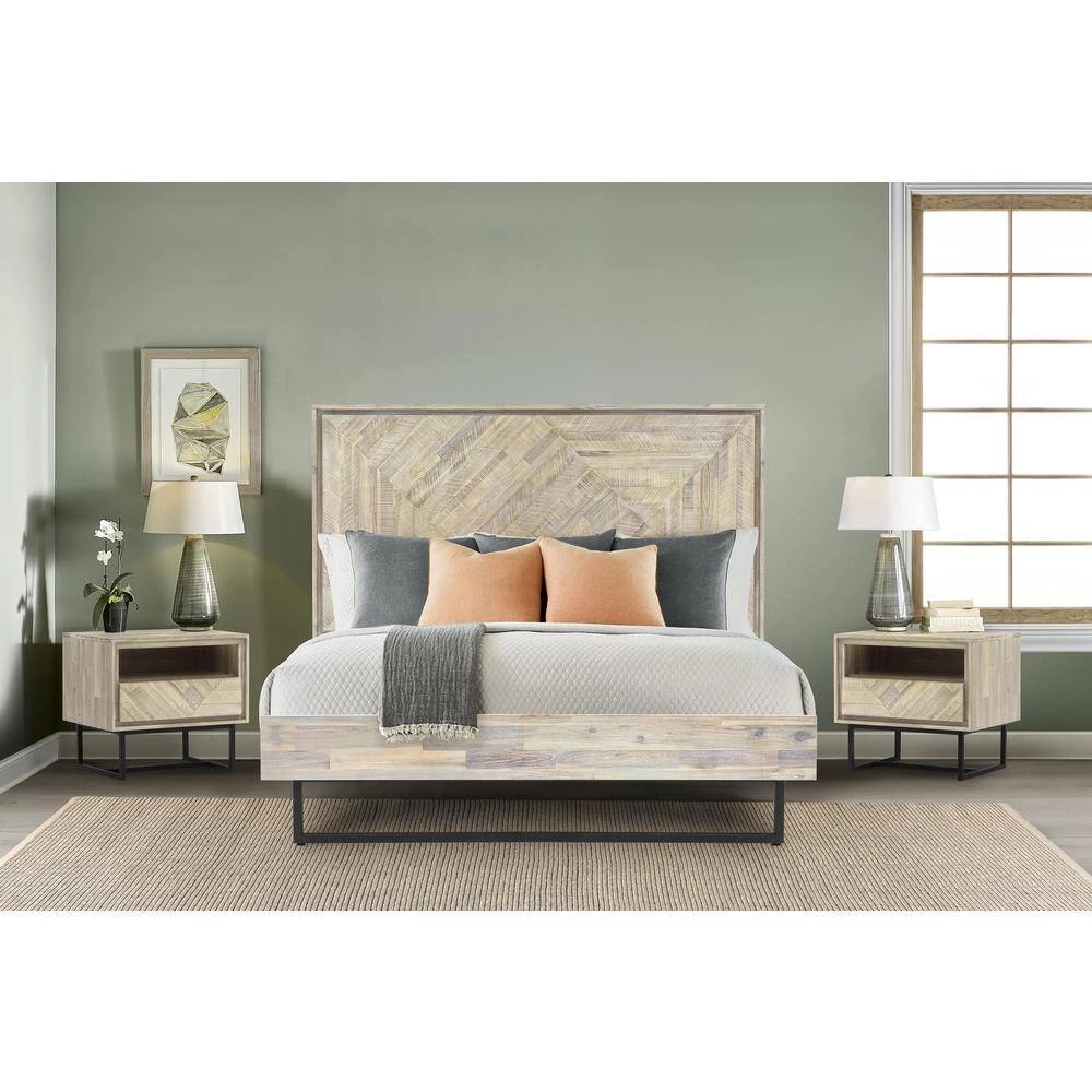 Peridot 3-Piece Natural Acacia King Bedroom Set by Armen Living 11 Peridot 3-Piece Natural Acacia King Bedroom Set by Armen Living - Image 9