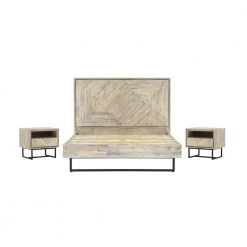 Peridot 3-Piece Natural Acacia King Bedroom Set by Armen Living