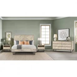 Peridot 4-Piece Natural Acacia King Bedroom Set by Armen Living -Armen Living Online Shop natural armen living bedroom sets setpebdkg4a 31 1000