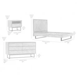 Peridot 4-Piece Natural Acacia King Bedroom Set by Armen Living -Armen Living Online Shop natural armen living bedroom sets setpebdkg4a 76 1000