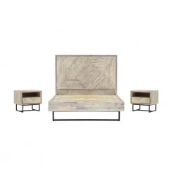 Peridot 3-Piece Natural Acacia Queen Bedroom Set by Armen Living