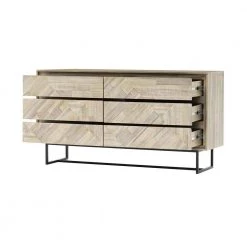 Peridot 6-Drawer Natural Dresser 33 in. H x 18 in. W x 61 in. D by Armen Living -Armen Living Online Shop natural armen living dressers lcpedrnat 1f 1000