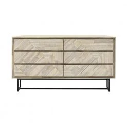 Peridot 6-Drawer Natural Dresser 33 in. H x 18 in. W x 61 in. D by Armen Living