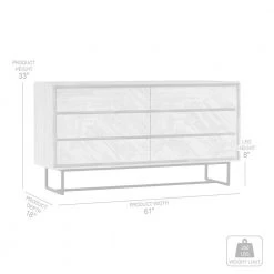 Peridot 6-Drawer Natural Dresser 33 in. H x 18 in. W x 61 in. D by Armen Living -Armen Living Online Shop natural armen living dressers lcpedrnat 76 1000