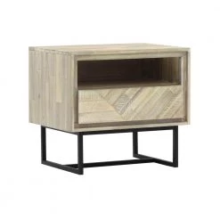 Peridot 1-Drawer Natural Nightstand 22 in. H x 18 in. W x 24 in. D by Armen Living