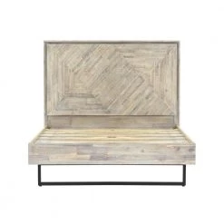 Peridot 64 in. W Natural Queen Acacia Wood Frame Platform Bed by Armen Living