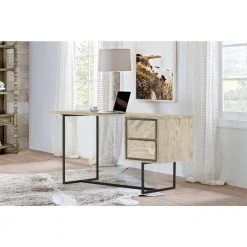 Peridot 24 in. Rectangular Natural Acacia 2-Drawer Writing Desk by Armen Living -Armen Living Online Shop natural armen living writing desks lcpedenat 31 1000