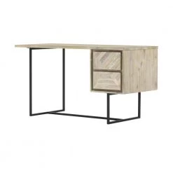 Peridot 24 in. Rectangular Natural Acacia 2-Drawer Writing Desk by Armen Living