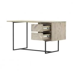 Peridot 24 in. Rectangular Natural Acacia 2-Drawer Writing Desk by Armen Living -Armen Living Online Shop natural armen living writing desks lcpedenat 77 1000