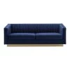 Miranda 84 in. Navy Velvet 3-Seater Camelback Sofa with Square Arms by Armen Living -Armen Living Online Shop navy armen living sofas couches lcmr3navy 64 1000