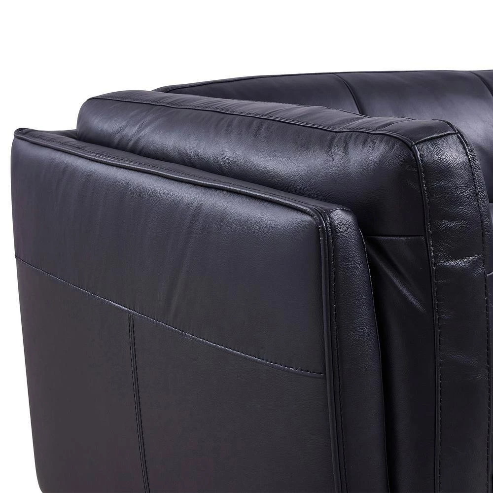 Primrose Dark Metal and Navy Genuine Leather Contemporary Sofa by Armen Living 8 Primrose Dark Metal and Navy Genuine Leather Contemporary Sofa by Armen Living - Image 6