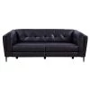Primrose Dark Metal and Navy Genuine Leather Contemporary Sofa by Armen Living -Armen Living Online Shop navy armen living sofas couches lcpr3nv 64 1000