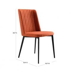 Maine Orange Fabric Dining Chair - Set of 2 by Armen Living 13 Maine Orange Fabric Dining Chair - Set of 2 by Armen Living -Armen Living Online Shop orange armen living dining chairs lcmnsior 40 1000