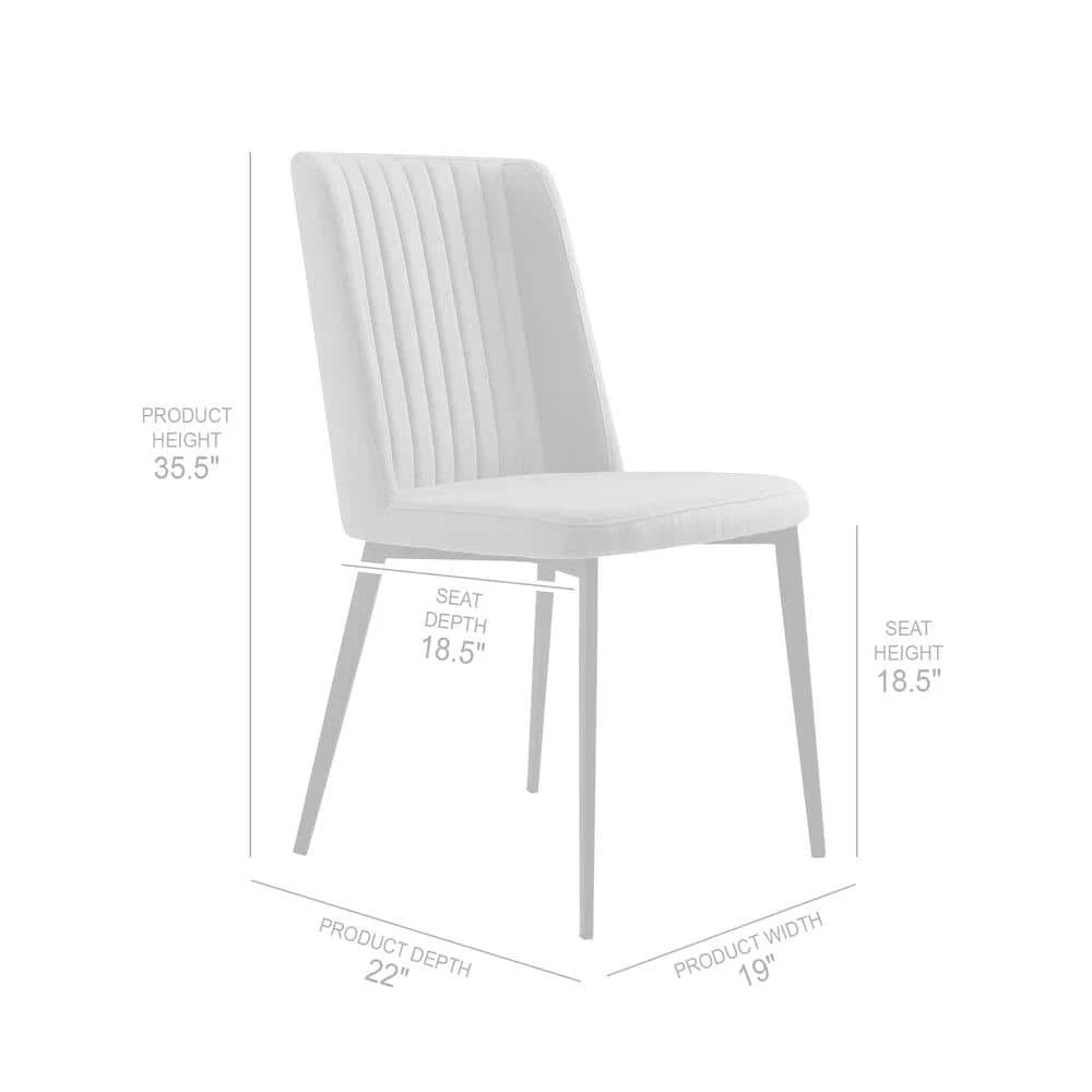 Maine Orange Fabric Dining Chair - Set of 2 by Armen Living 10 Maine Orange Fabric Dining Chair - Set of 2 by Armen Living - Image 8