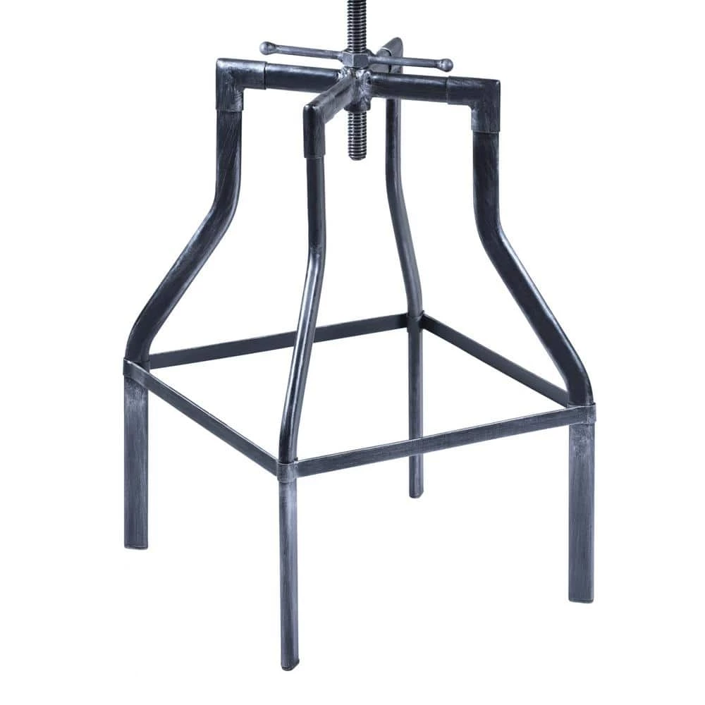 Concord Adjustable Bar Stool in Industrial Grey with Pine Wood Seat by Armen Living 8 Concord Adjustable Bar Stool in Industrial Grey with Pine Wood Seat by Armen Living - Image 6