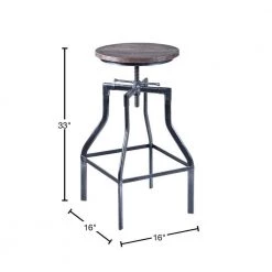 Concord Adjustable Bar Stool in Industrial Grey with Pine Wood Seat by Armen Living 11 Concord Adjustable Bar Stool in Industrial Grey with Pine Wood Seat by Armen Living -Armen Living Online Shop pine wood industrial gray armen living bar stools lccostsbpi 40 1000