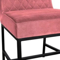 Napoli Pink Velvet and Black Leg Modern Accent Dining Chair (Set of 2) by Armen Living -Armen Living Online Shop pink armen living dining chairs lcnpsipnk 1f 1000
