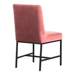 Napoli Pink Velvet and Black Leg Modern Accent Dining Chair (Set of 2) by Armen Living -Armen Living Online Shop pink armen living dining chairs lcnpsipnk 4f 1000