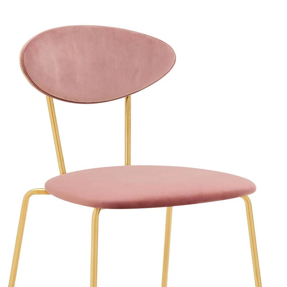 Neo Modern Grey Velvet and Gold Metal Leg Dining Room Chairs (Set of 2) by Armen Living 4 Neo Modern Grey Velvet and Gold Metal Leg Dining Room Chairs (Set of 2) by Armen Living - Image 2