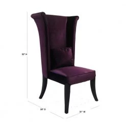 Mad Hatter 52 in. Purple Velvet and Black Wood Finish Dining Chair by Armen Living -Armen Living Online Shop purple armen living dining chairs lc847sipu 40 1000