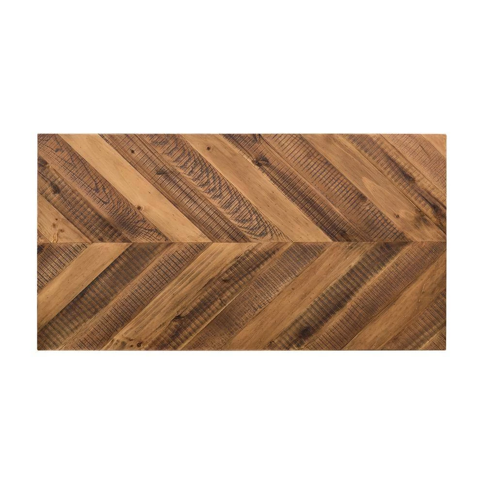 Faye 46 in. Rustic/Brass Large Rectangle Wood Coffee Table with Shelf and Metal Base by Armen Living 11 Faye 46 in. Rustic/Brass Large Rectangle Wood Coffee Table with Shelf and Metal Base by Armen Living - Image 9