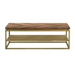 Faye 46 in. Rustic/Brass Large Rectangle Wood Coffee Table with Shelf and Metal Base by Armen Living 15 Faye 46 in. Rustic/Brass Large Rectangle Wood Coffee Table with Shelf and Metal Base by Armen Living -Armen Living Online Shop rustic brass armen living coffee tables lctrcoru c3 1000