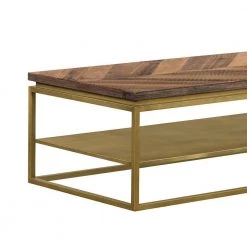 Faye 46 in. Rustic/Brass Large Rectangle Wood Coffee Table with Shelf and Metal Base by Armen Living 13 Faye 46 in. Rustic/Brass Large Rectangle Wood Coffee Table with Shelf and Metal Base by Armen Living -Armen Living Online Shop rustic brass armen living coffee tables lctrcoru e1 1000