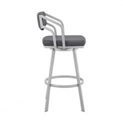 Capri 40 in. Slate Grey Metal Bar Stool with Faux Leather Seat by Armen Living 14 Capri 40 in. Slate Grey Metal Bar Stool with Faux Leather Seat by Armen Living -Armen Living Online Shop silver armen living bar stools lccpbaslgr30 4f 1000