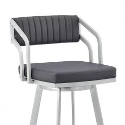 Capri 40 in. Slate Grey Metal Bar Stool with Faux Leather Seat by Armen Living 17 Capri 40 in. Slate Grey Metal Bar Stool with Faux Leather Seat by Armen Living -Armen Living Online Shop silver armen living bar stools lccpbaslgr30 fa 1000