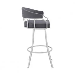 Valerie 36 in. Slate Grey Metal Bar Stool with Faux Leather Seat by Armen Living 14 Valerie 36 in. Slate Grey Metal Bar Stool with Faux Leather Seat by Armen Living -Armen Living Online Shop silver armen living bar stools lcvlbaslgr26 4f 1000