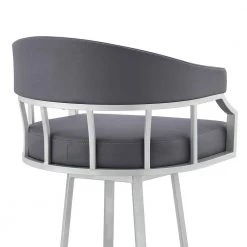Valerie 36 in. Slate Grey Metal Bar Stool with Faux Leather Seat by Armen Living 18 Valerie 36 in. Slate Grey Metal Bar Stool with Faux Leather Seat by Armen Living -Armen Living Online Shop silver armen living bar stools lcvlbaslgr26 76 1000