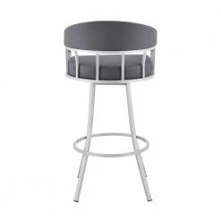 Valerie 40 in. Slate Grey Metal Bar Stool with Faux Leather Seat by Armen Living 14 Valerie 40 in. Slate Grey Metal Bar Stool with Faux Leather Seat by Armen Living -Armen Living Online Shop silver armen living bar stools lcvlbaslgr30 1f 1000