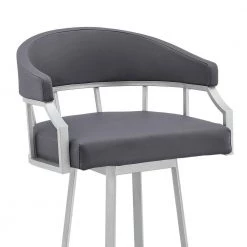 Valerie 40 in. Slate Grey Metal Bar Stool with Faux Leather Seat by Armen Living 15 Valerie 40 in. Slate Grey Metal Bar Stool with Faux Leather Seat by Armen Living -Armen Living Online Shop silver armen living bar stools lcvlbaslgr30 44 1000