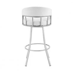Valerie 36 in. White Metal Bar Stool with Faux Leather Seat by Armen Living 16 Valerie 36 in. White Metal Bar Stool with Faux Leather Seat by Armen Living -Armen Living Online Shop silver armen living bar stools lcvlbaslwh26 44 1000