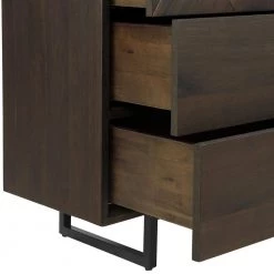 Marquis 6-Drawer Smoke Oak Wood Dresser with Black Metal Legs (33 in. H x 59 in. W x 20 in. D) by Armen Living -Armen Living Online Shop smoke armen living dressers lcmudrgr 1f 1000