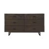 Marquis 6-Drawer Smoke Oak Wood Dresser with Black Metal Legs (33 in. H x 59 in. W x 20 in. D) by Armen Living -Armen Living Online Shop smoke armen living dressers lcmudrgr 64 1000