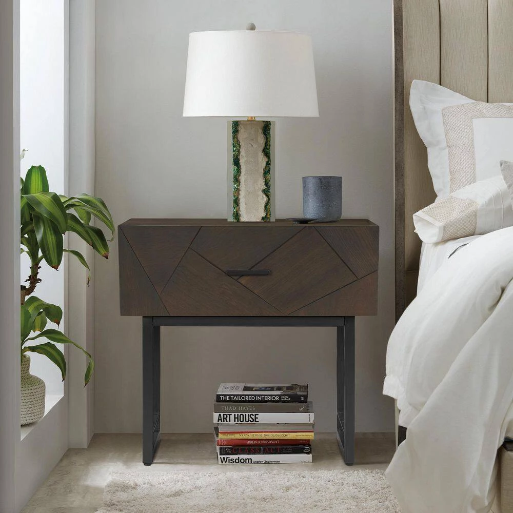 Marquis 1-Drawer Smoke Oak Nightstand (23 in. H x 24 in. W x 18 in. D) by Armen Living 12 Marquis 1-Drawer Smoke Oak Nightstand (23 in. H x 24 in. W x 18 in. D) by Armen Living - Image 10