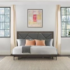 Marquis Smoke Gray Oak Wood Frame Queen Platform Bed by Armen Living -Armen Living Online Shop smoke armen living platform beds lcmubdgrqn 31 1000