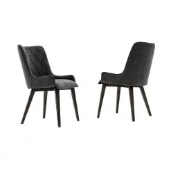 Alana Gray Upholstered Dining Chair (Set of 2) by Armen Living