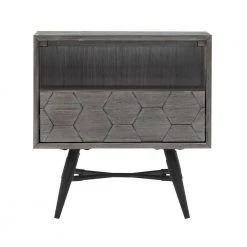 Makena 1-Drawer Tundra Grey Nightstand 23 in. H x 16 in. W x 22 in. D by Armen Living -Armen Living Online Shop tundra grey armen living nightstands lcmklatg 4f 1000