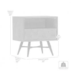 Makena 1-Drawer Tundra Grey Nightstand 23 in. H x 16 in. W x 22 in. D by Armen Living -Armen Living Online Shop tundra grey armen living nightstands lcmklatg 76 1000