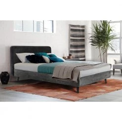 Mohave Mid Century Tundra Grey Acacia Queen Platform Bed by Armen Living -Armen Living Online Shop tundra grey armen living panel beds lcmvbdtgqn 31 1000