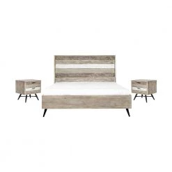 Bridges 3-Piece 2 Tone Grey Acacia King Bedroom Set by Armen Living