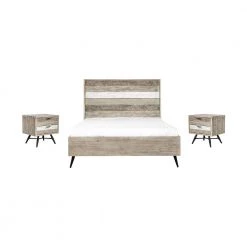 Bridges 3-Piece 2 Tone Grey Acacia Queen Bedroom Set by Armen Living