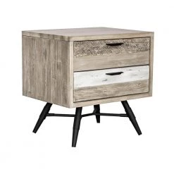 Bridges 2-Drawer 2-Tone Nightstand 24 in. H x 18 in. W x 24 in. D by Armen Living -Armen Living Online Shop two tone grey armen living nightstands lcbrlagr c3 1000