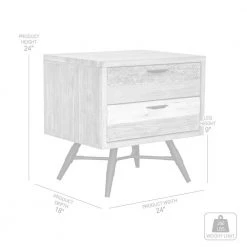 Bridges 2-Drawer 2-Tone Nightstand 24 in. H x 18 in. W x 24 in. D by Armen Living -Armen Living Online Shop two tone grey armen living nightstands lcbrlagr fa 1000