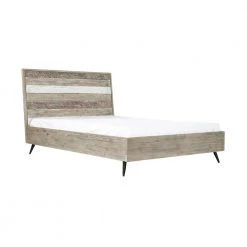 Bridges 89 in. W 2-Tone Grey Queen Acacia Wood Frame Platform Bed by Armen Living -Armen Living Online Shop two tone grey armen living platform beds lcbrbdgrqn c3 1000