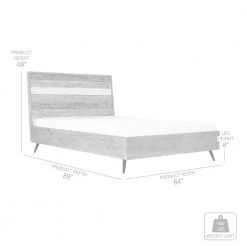 Bridges 89 in. W 2-Tone Grey Queen Acacia Wood Frame Platform Bed by Armen Living -Armen Living Online Shop two tone grey armen living platform beds lcbrbdgrqn fa 1000