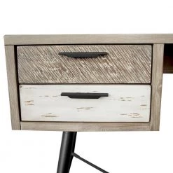 Bridges 24 in. Rectangular 2 Tone Grey Acacia 4-Drawer Writing Desk by Armen Living -Armen Living Online Shop two tone grey armen living writing desks lcbrdegr 1f 1000